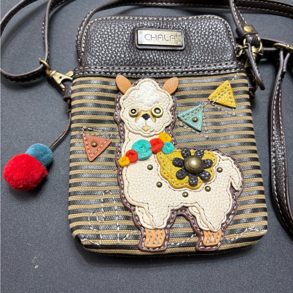 Chala Striped Alpaca Crossbody Bag with Colorful Accents